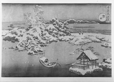 Circumcised landscape on the lake shore