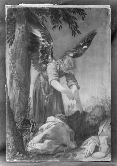 Ein Engel weckt den Propheten Elias in der Wüste