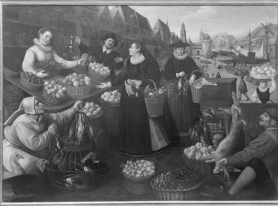 Market scene in Passau