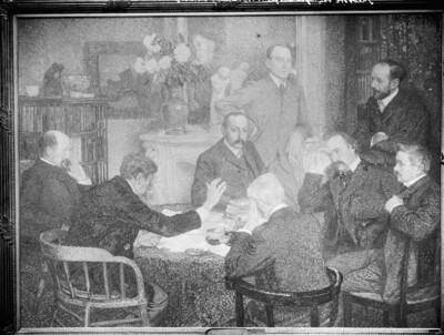 The lecture: Émile Verhaeren reads from his works to a circle of writers