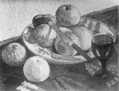 Still Life with Apples and Green Glass