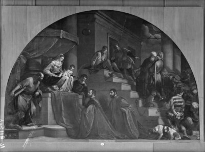 Silvano Capello and Giovanni Moro worship the Madonna and the Christ Child