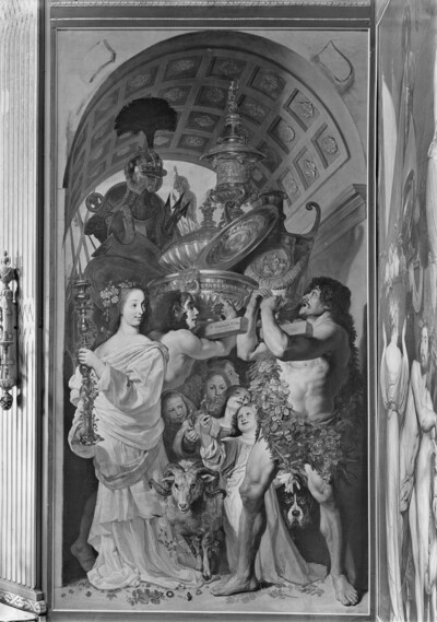 Victory procession with conquered weapons and treasures