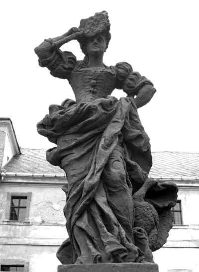 Sculpture, allegorical representation: “Der Stolz” (copy). Sculpture from the series “Die SkLaster”