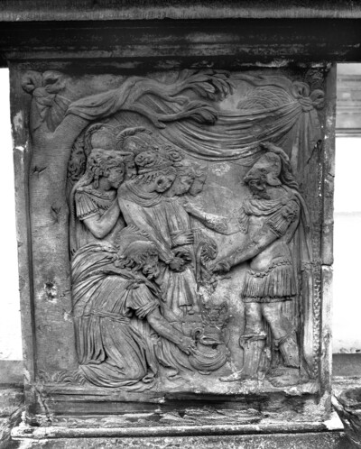 Sockelrelief: Alexander der Große und Frauen des Darius 3.