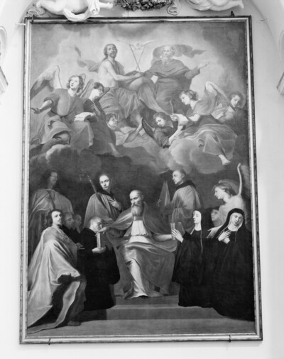 Saint Benedict handing over the rule of order