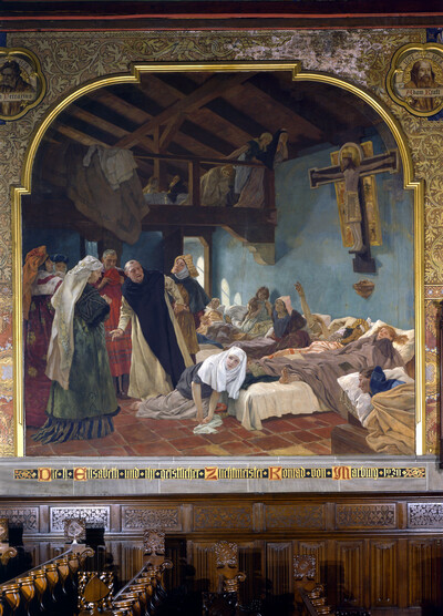 Saint Elisabeth and her confessor Konrad von Marburg, 1230