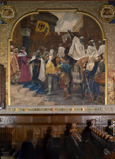 Kaiser Friedrich II. entläßt nach Preußen ziehende Deutsch-Ordensritter, 1236
