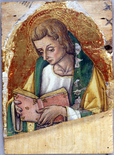 The Evangelist John? in half figure, folio 00107