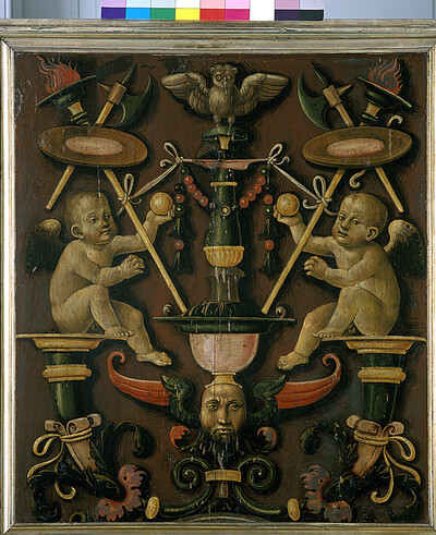 Counterpart: grotesque motifs with putten (to Inv.-Nr. 123), filling of a coffered ceiling, folio 00122