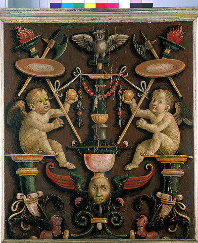 Counterpart: grotesque motifs with putten (to Inv.-Nr. 122), filling of a coffered ceiling, folio 00123