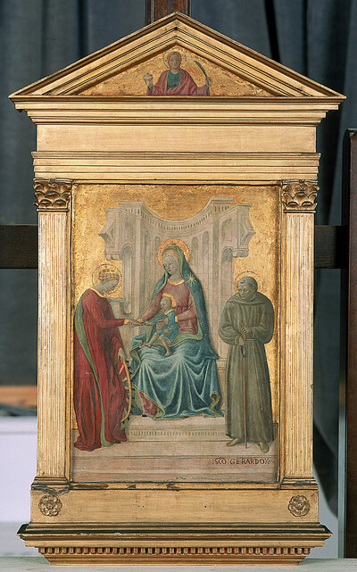 Thronende Madonna mit dem Kinde und den Heiligen Gerhard und Katharina (Verlobung der heiligen Katharina), Folio 00080
