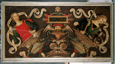 Gegenstück: Tugendallegorien (zu Inv.-Nr. 122), Füllung einer Kassettendecke, Folio 00121