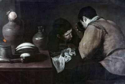 Two men at the meal