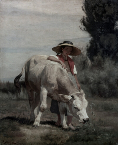 Girl with cattle