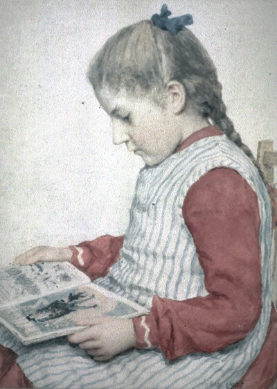 Girl with picture book