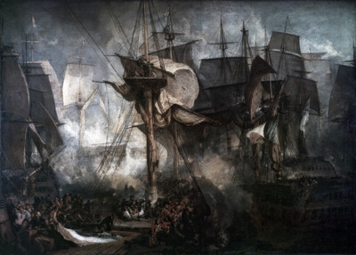 Die Seeschlacht von Trafalgar, vom Deck der 'Victory' aus gesehen