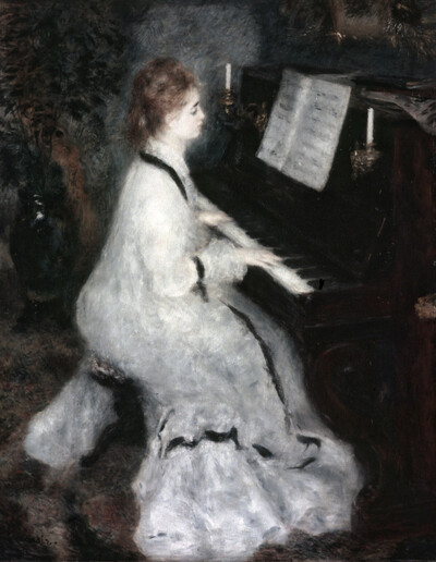 At the piano