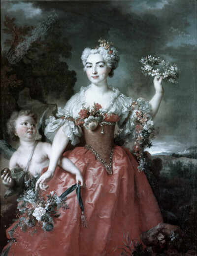 Portrait of the Angélique of Gueidan as Flora (born Simiane)