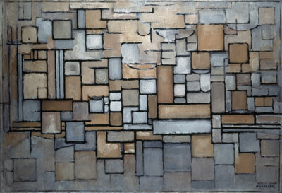 Façade in brown and gray