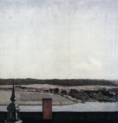 The roof of Frederiksberg Palace with views over the lake, city and forest
