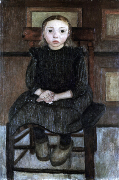 Neither peasant child sitting on a chair