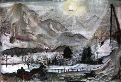 Dent du Midi/Snow Landscape near Montreux