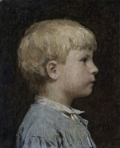 Chest of a boy in profile