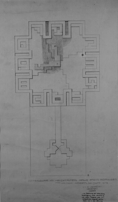 Göttingen, Zifferblatt für eine Pendule in der Villa Stein