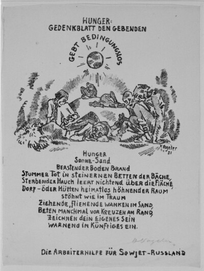 Hunger memorial sheet