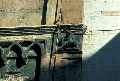 Tower ornament: garland and rider