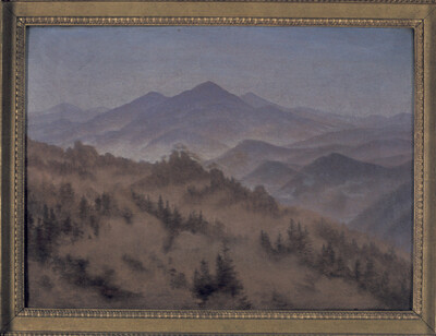 Mountains with rising fog