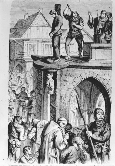 Exhibition at the “Kaaken” pillory at the Berlin Courthouse in 1386