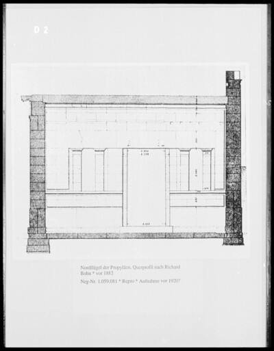 Northern wing of the propylene, horizontal profile