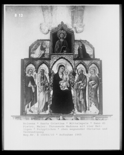Throne Madonna flanked by saints