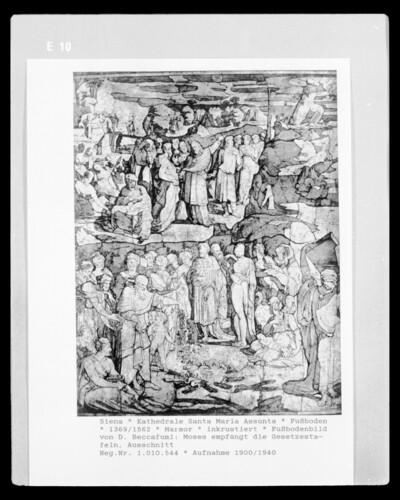 Moses receiving the law boards
