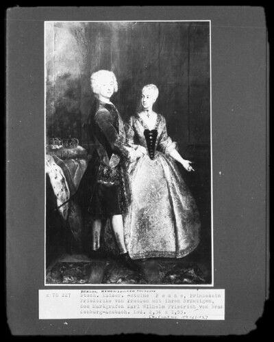 Friederike of Prussia with her groom, Margrave Karl Wilhelm Friedrich von Brandenburg-Ansbach