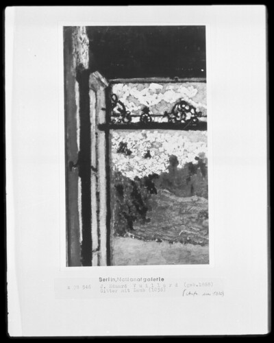 View from the window onto blossoming trees & sultry air