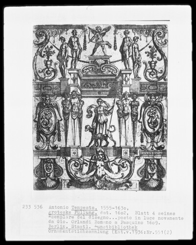 Grotesque filling, sheet 4 of his Esemplare del disegno... posto in luce novamente da Gio. Orlandi Romano a Pasquino 1609