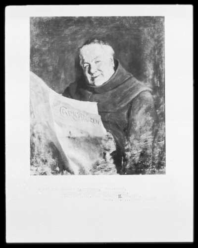 Newspaper reading monastic brother