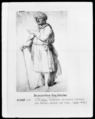 Standing Oriental (Joseph) with turban, coat and staff