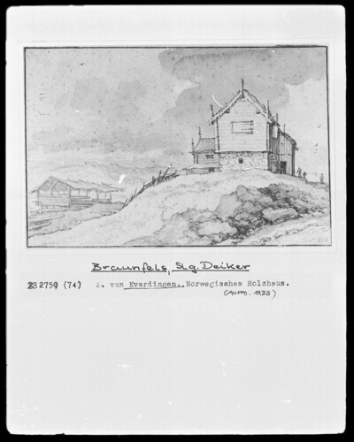 Norwegian wooden house on a hill
