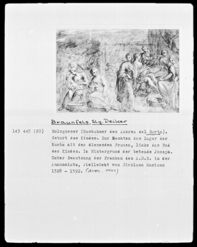 Birth of Mary. Using the frescoes of the A d S in the Annunciata, perhaps by Girolamo Muziano