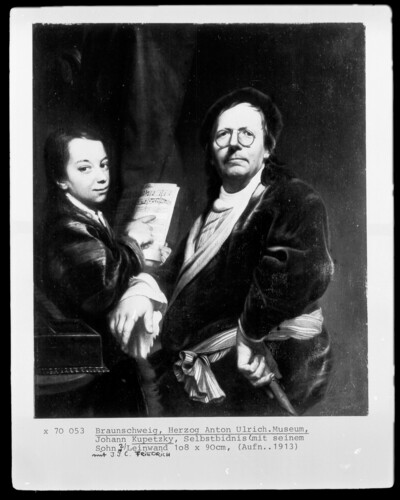Self-portrait with his son Christian Johann Friedrich (1716-1733)