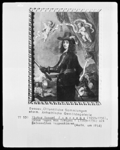 Portrait of Prince Eugene of Savoy (1663-1736) with heraldic animals