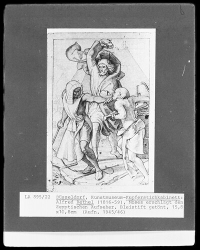 Moses beating the Egyptian overseer
