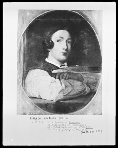 Self-portrait in shirt sleeves and with pallet