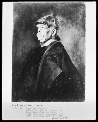 Bildnis des Reichskanzlers Otto Fürst von Bismarck in Kürassieruniform und Helm (1815-1898)