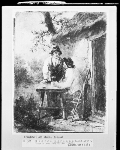 Farmers in front of the cottage