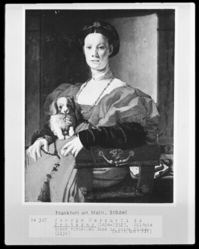 Portrait of a Lady with lap bunches